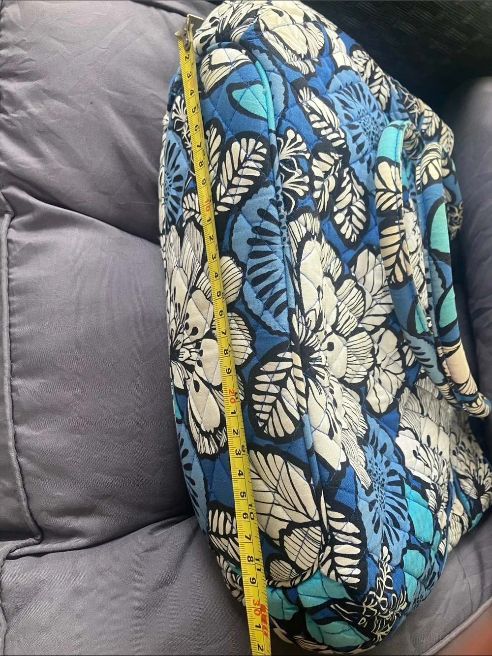 Vera Bradley Blue Floral Quilted Tote Bag